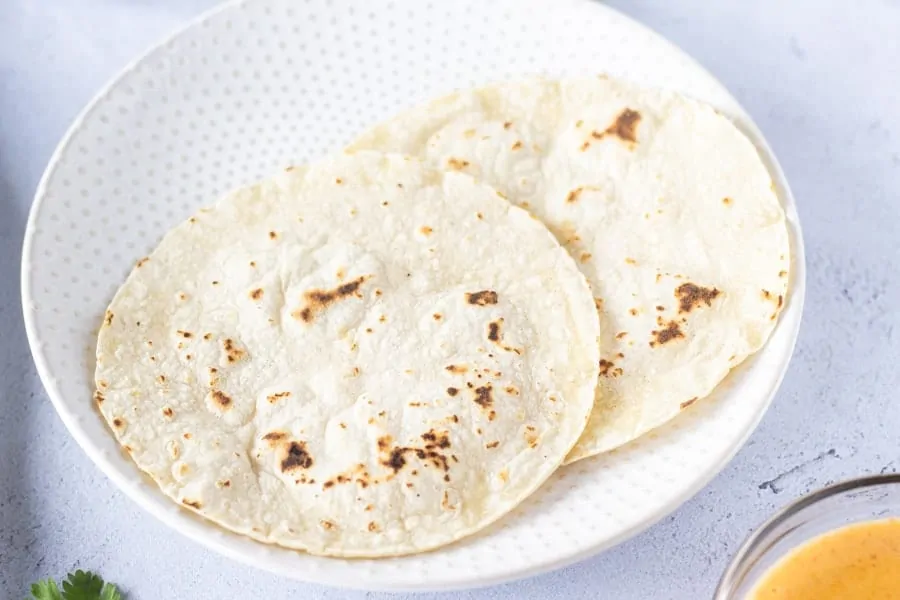 Toasted tortillas on a plate