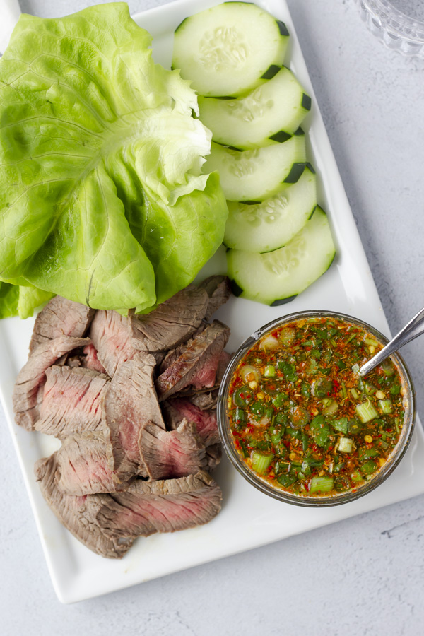 Simple Crying Tiger Steak with Nam Jim Jaew Sauce