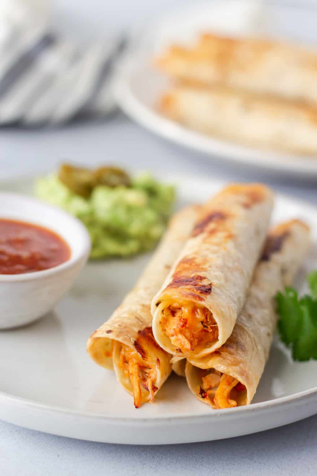 Baked Salsa Chicken Flautas