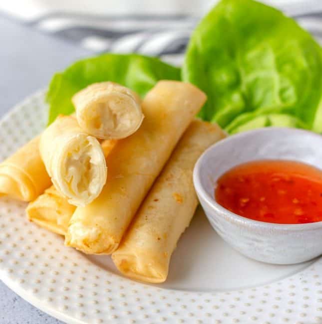 Square image of cheese rolls.