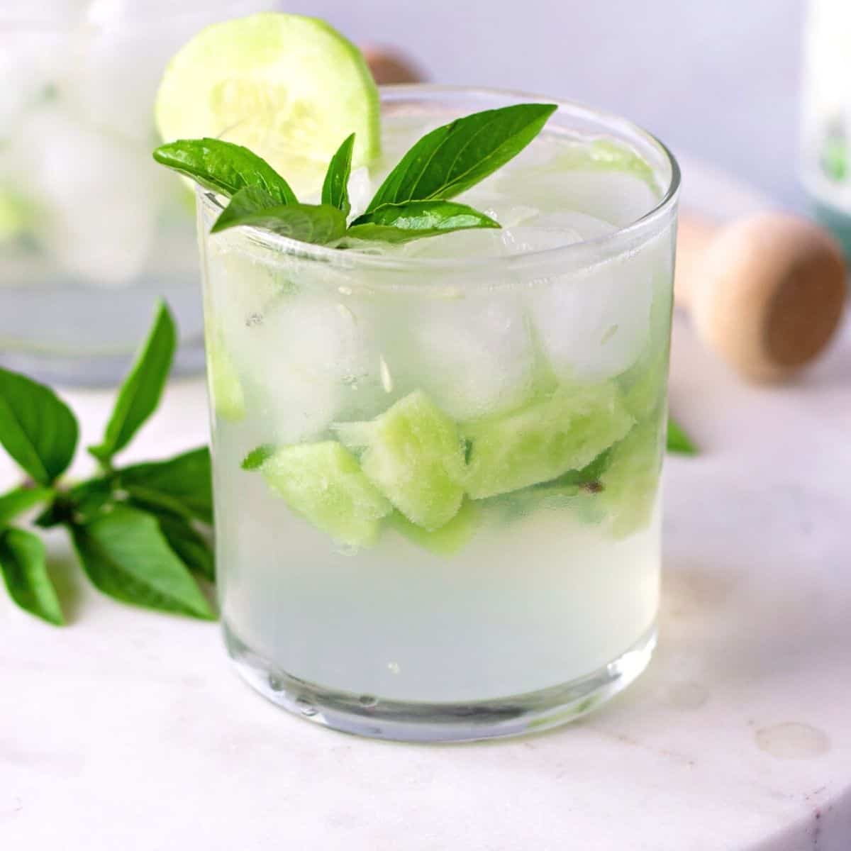 Thai Basil and Cucumber Gin Cocktail