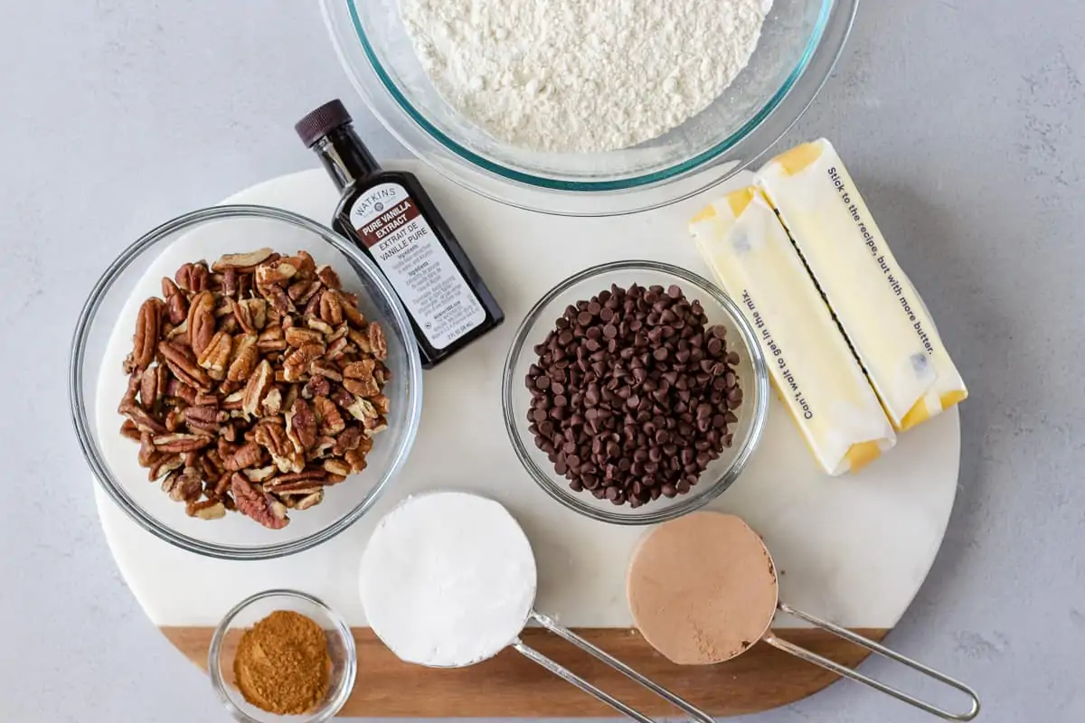 Ingredients on a marble board.