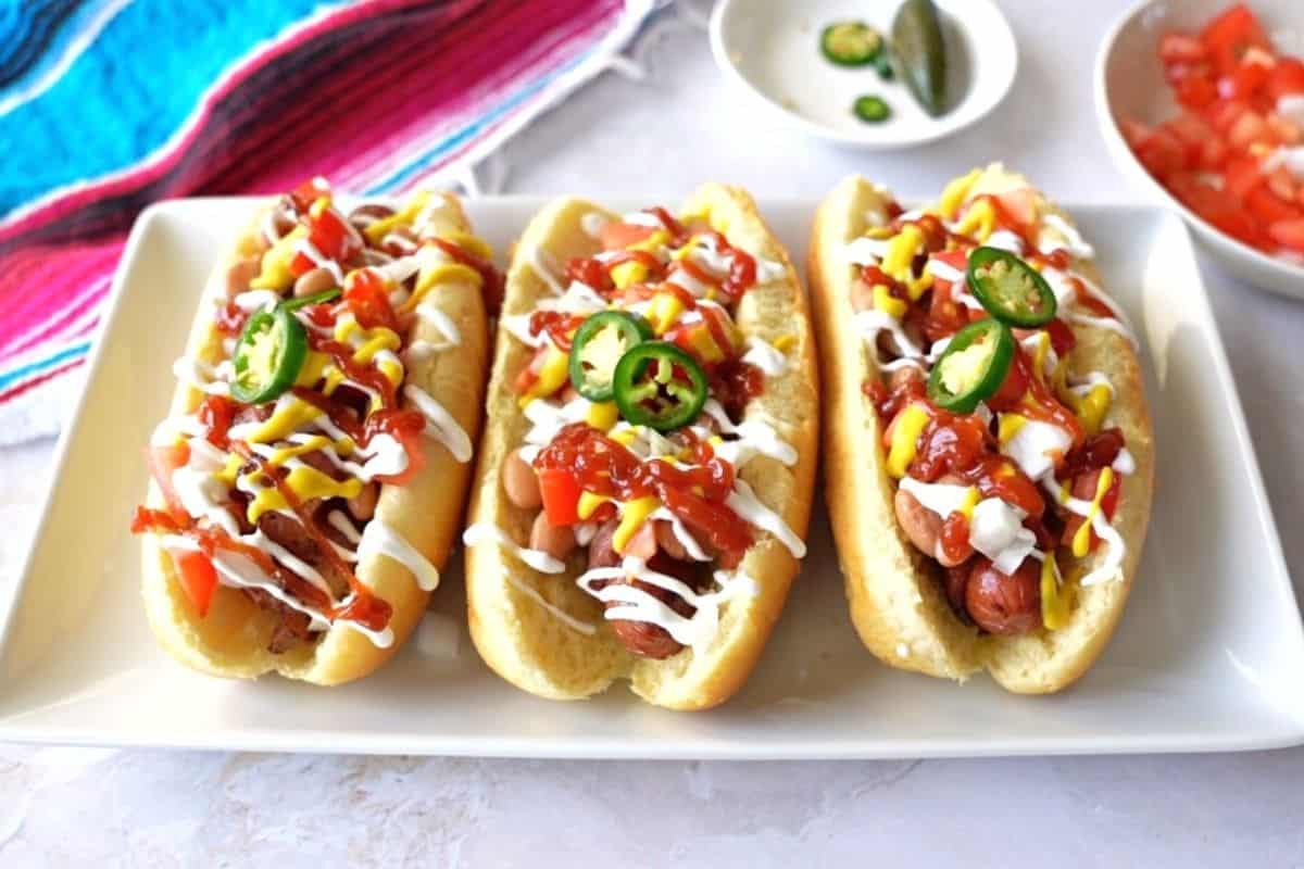 Mexican Hot Dogs 🌭🇲🇽 #foodie #cooking #mexican #hotdog #bacon
