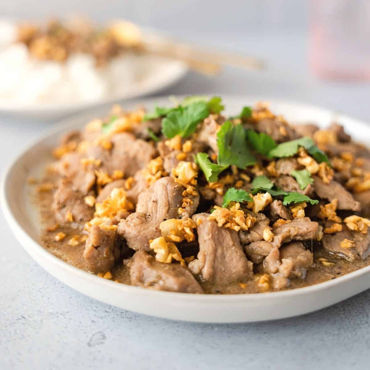 Moo Kratiem- Thai Garlic Pork