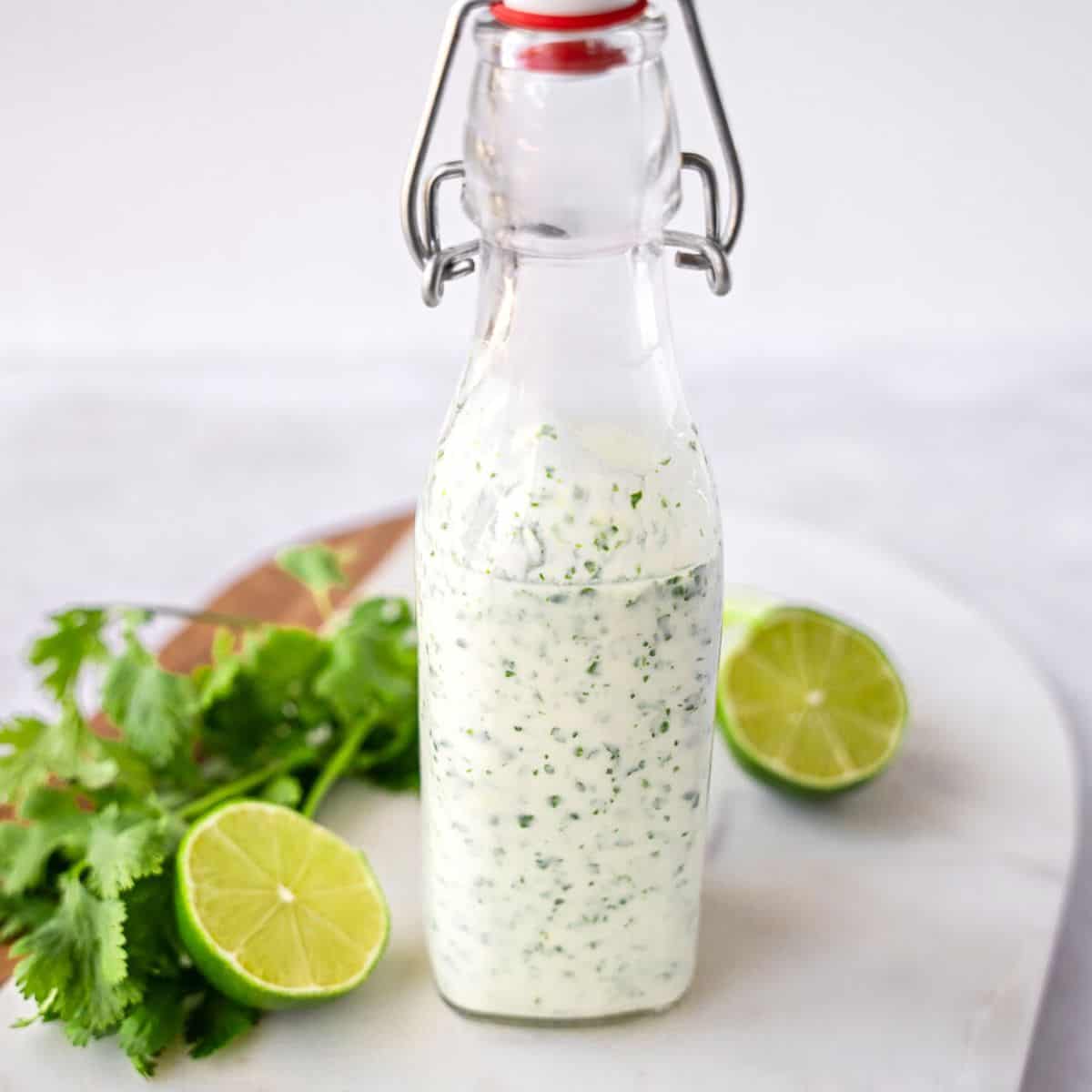 Feature image of dressing in a glass bottle.