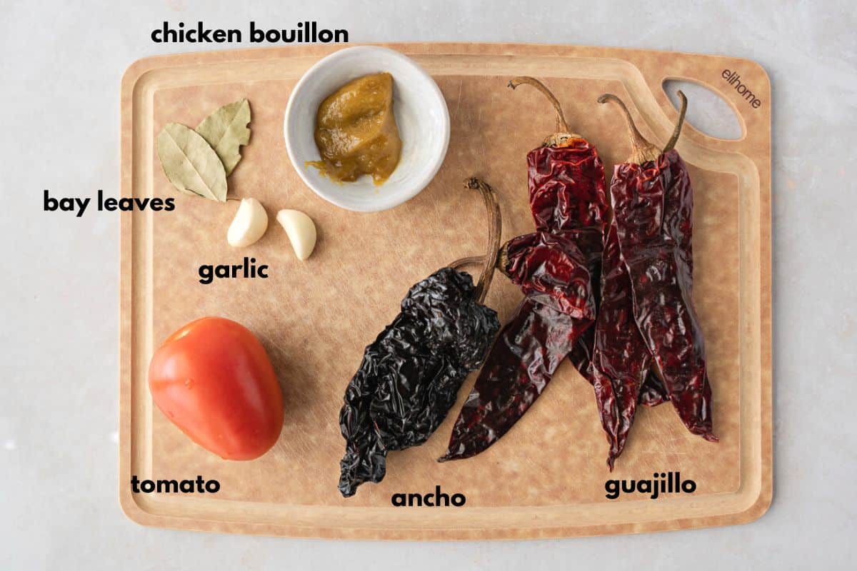 Ingredients with text for Red Sauce.