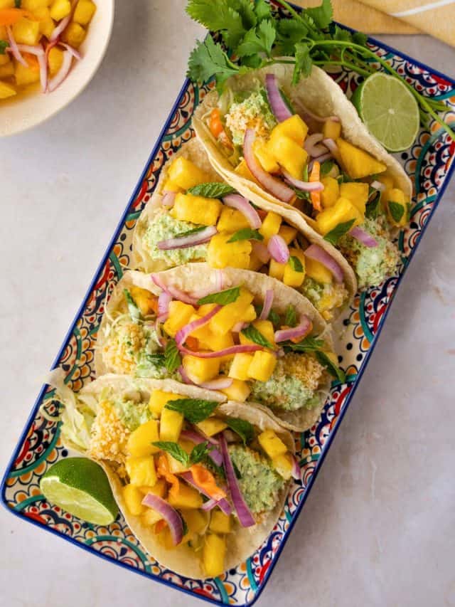 Baked Panko Fish Tacos | Thai Caliente Tacos