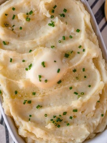 Feature image of goat cheese mashed potatoes.