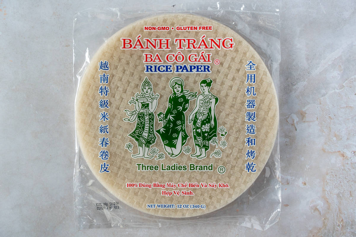 Three Ladies Brand rice paper in package.