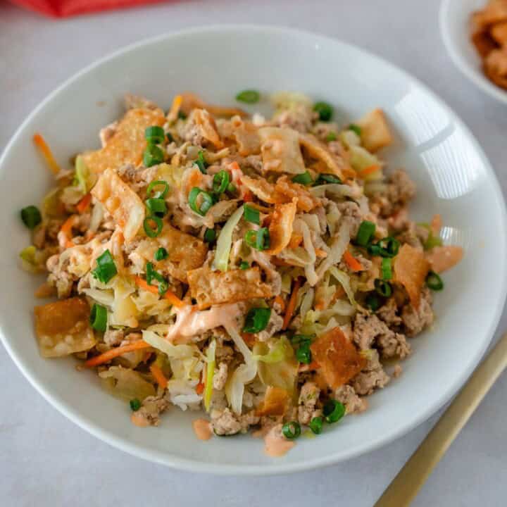 Feature image of egg roll in a bowl.