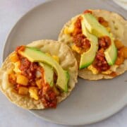 Feature image of potato, egg, and cheese breakfast tacos.