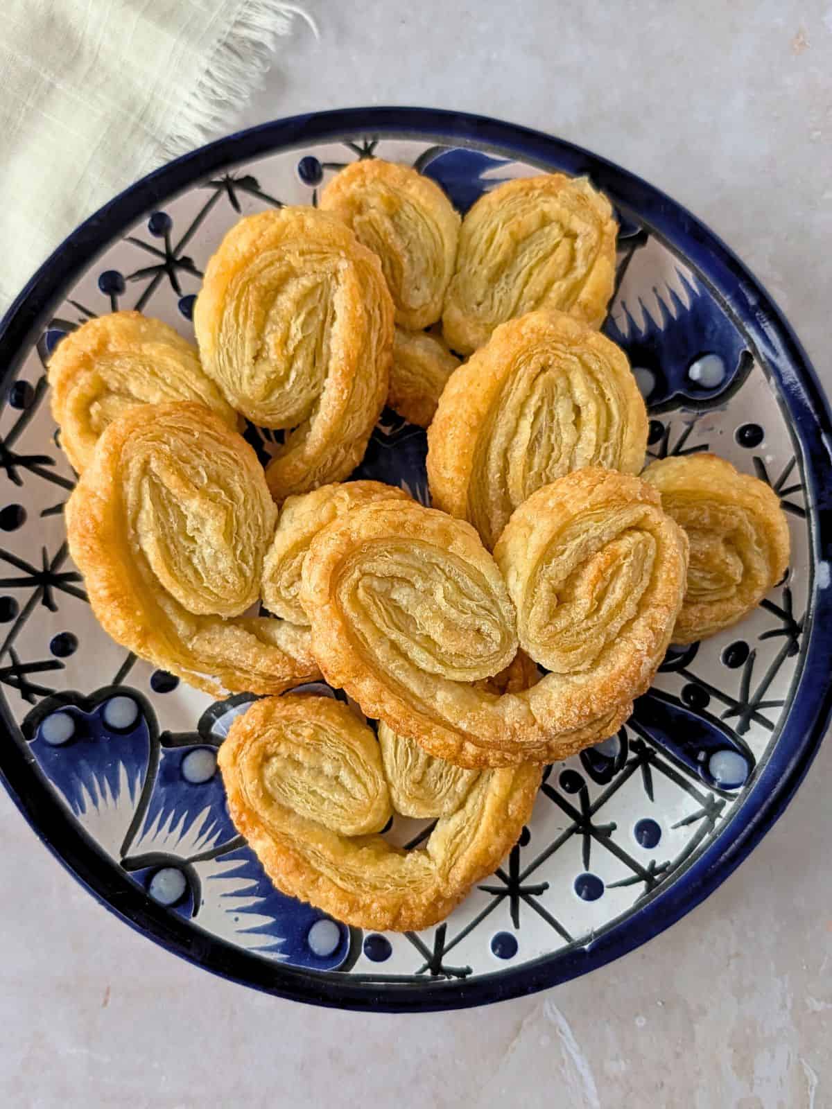 Overhead view of Orejas on a plate.