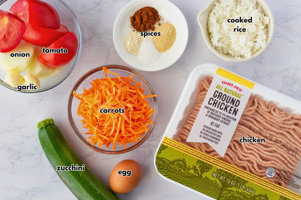 Ingredients labeled with text.